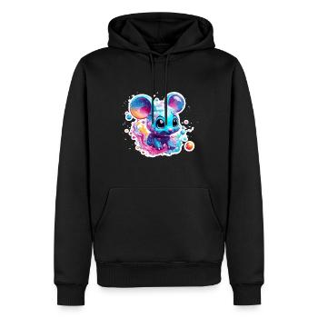Animal dans la bulle de savon / enfantin / mignon / souris - Sweat à capuche Premium bio Homme - noir - Devant - Nico (187cm)