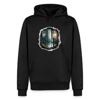 Window in the Forest / Trees / View / Wilderness - Men’s Premium Organic Hoodie - black - Front - Nico (187cm)