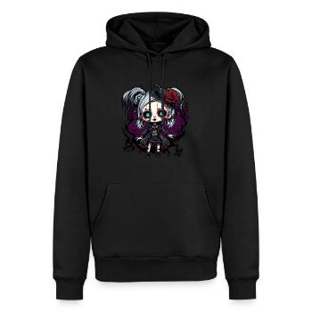 Poupée d’horreur / Halloween / Effrayant / Sombre - Sweat à capuche Premium bio Homme - noir - Devant - Nico (187cm)