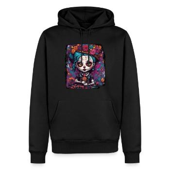 Poupée d’horreur / Halloween / Effrayant / Sombre - Sweat à capuche Premium bio Homme - noir - Devant - Nico (187cm)