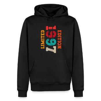 Millésime 1997 - Sweat à capuche Premium bio Homme - noir - Devant - Nico (187cm)