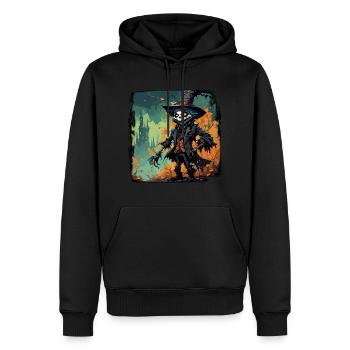 Vogelscheuche / Erntehelfer / Maisfeld / Feld - Männer Premium Bio Hoodie - Schwarz - Vorne - Nico (187cm)