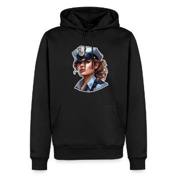 Police / Opérations / Profession / Emploi / Forces d’urgence - Sweat à capuche Premium bio Homme - noir - Devant - Nico (187cm)