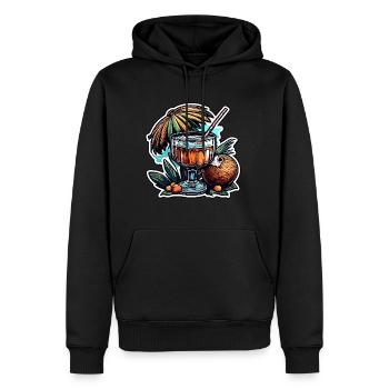 Cocktail / Bar / Mixage / Boisson / Exotique / Club - Sweat à capuche Premium bio Homme - noir - Devant - Nico (187cm)