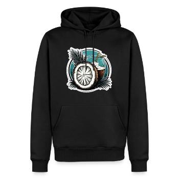 Cocktail / Bar / Mixage / Boisson / Exotique / Club - Sweat à capuche Premium bio Homme - noir - Devant - Nico (187cm)