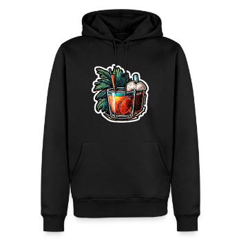 Cocktail / Bar / Mixage / Boisson / Exotique / Club - Sweat à capuche Premium bio Homme - noir - Devant - Nico (187cm)