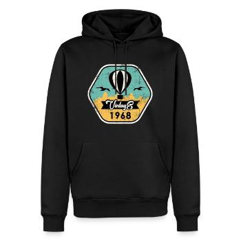 Millésime 1968 - Sweat à capuche Premium bio Homme - noir - Devant - Nico (187cm)
