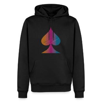 Pique de poker coloré - Sweat à capuche Premium bio Homme - noir - Devant - Nico (187cm)