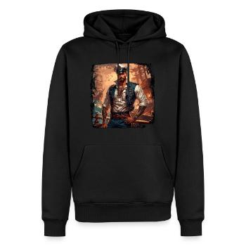 Sailor / Ship's Crew / Deckhand / Anchor - Men’s Premium Organic Hoodie - black - Front - Nico (187cm)
