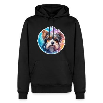 Animal dans bulle de savon / enfantin / mignon / chien - Sweat à capuche Premium bio Homme - noir - Devant - Nico (187cm)