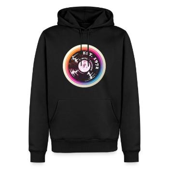 Vintage 1972 - Männer Premium Bio Hoodie - Schwarz - Vorne - Nico (187cm)