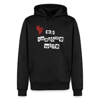 J’aime ma femme géniale - Sweat à capuche Premium bio Homme - noir - Devant - Nico (187cm)