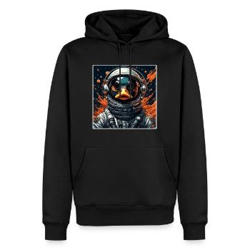 Astronaut / Space / Animal / Duck / Spaceship - Men’s Premium Organic Hoodie - black - Front - Nico (187cm)