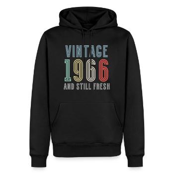 Vintage 1966 - Männer Premium Bio Hoodie - Schwarz - Vorne - Nico (187cm)
