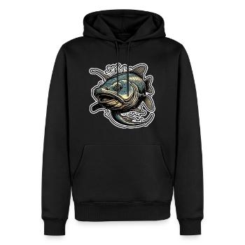 Fisch / Tier / Aquarium / Wasser / Teich / See - Männer Premium Bio Hoodie - Schwarz - Vorne - Nico (187cm)