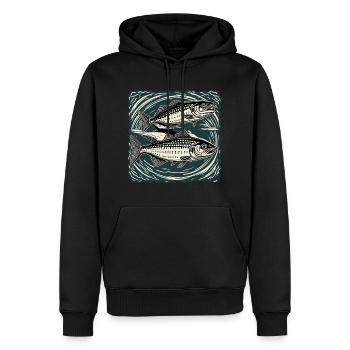 Fisch / Tier / Aquarium / Wasser / Teich / See - Männer Premium Bio Hoodie - Schwarz - Vorne - Nico (187cm)