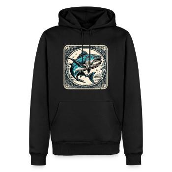 Fisch / Tier / Aquarium / Wasser / Teich / See - Männer Premium Bio Hoodie - Schwarz - Vorne - Nico (187cm)