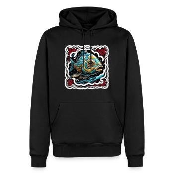 Fisch / Tier / Aquarium / Wasser / Teich / See - Männer Premium Bio Hoodie - Schwarz - Vorne - Nico (187cm)