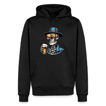 Crâne / Crâne / Squelette / Gothique / Tatouage - Sweat à capuche Premium bio Homme - noir - Devant - Nico (187cm)