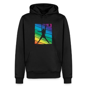 Basketteur - Sweat à capuche Premium bio Homme - noir - Devant - Nico (187cm)