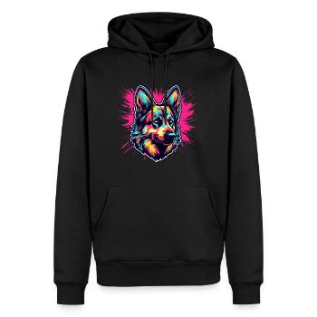 Chien / Animal / Animal de compagnie / Poilu / Berger allemand - Sweat à capuche Premium bio Homme - noir - Devant - Nico (187cm)