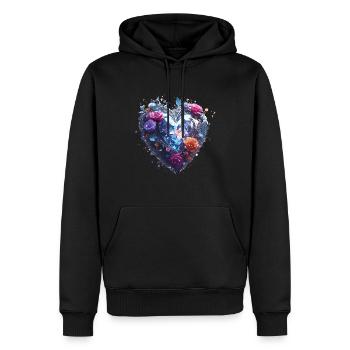 Heart / Mother's Day / Love / Holidays / Love - Men’s Premium Organic Hoodie - black - Front - Nico (187cm)