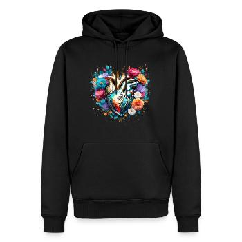 Heart / Mother's Day / Love / Holidays / Love - Men’s Premium Organic Hoodie - black - Front - Nico (187cm)