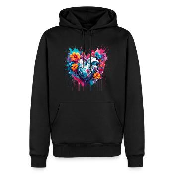 Heart / Mother's Day / Love / Holidays / Love - Men’s Premium Organic Hoodie - black - Front - Nico (187cm)