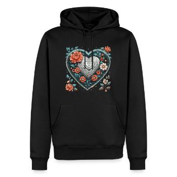 Heart / Mother's Day / Love / Holidays / Love - Men’s Premium Organic Hoodie - black - Front - Nico (187cm)