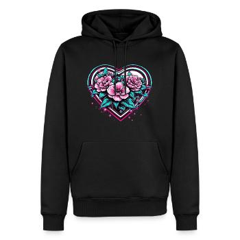 Heart / Mother's Day / Love / Holidays / Love - Men’s Premium Organic Hoodie - black - Front - Nico (187cm)