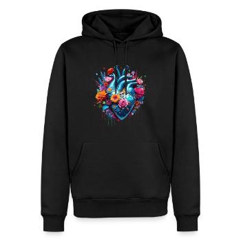 Heart / Mother's Day / Love / Holidays / Love - Men’s Premium Organic Hoodie - black - Front - Nico (187cm)