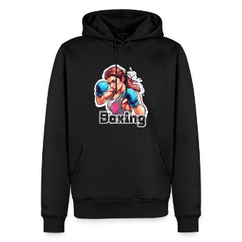 Boxer / Sports / Fight / Arena / Boxing Ring / Fists - Men’s Premium Organic Hoodie - black - Front - Nico (187cm)
