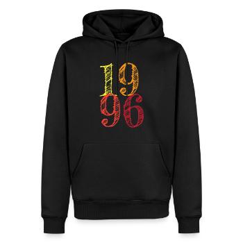 Millésime 1996 - Sweat à capuche Premium bio Homme - noir - Devant - Nico (187cm)