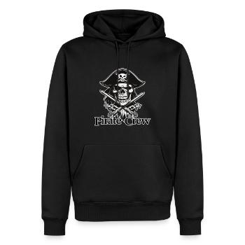 Pirat / Ahoi / Anker / Kapitän / Totenkopf / Rum - Männer Premium Bio Hoodie - Schwarz - Vorne - Nico (187cm)