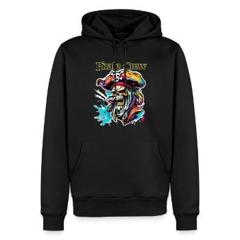 Pirat / Ahoi / Anker / Kapitän / Totenkopf / Rum - Männer Premium Bio Hoodie - Schwarz - Vorne - Nico (187cm)