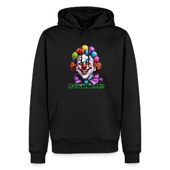 Clown / Zirkus / Fasching / Karneval / verspielt - Männer Premium Bio Hoodie - Schwarz - Vorne - Nico (187cm)