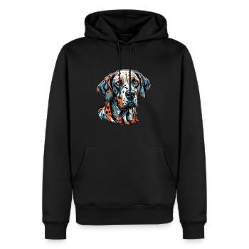 Dalmatien / Chien / Animal / Animal de compagnie / Aboiement - Sweat à capuche Premium bio Homme - noir - Devant - Nico (187cm)