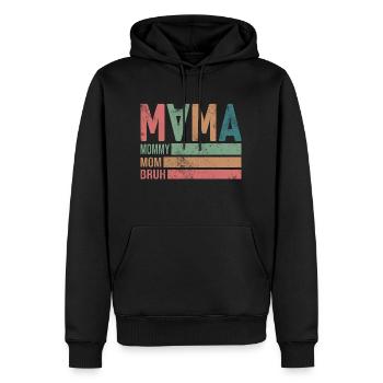 Maman Maman Maman Bruh - Sweat à capuche Premium bio Homme - noir - Devant - Nico (187cm)
