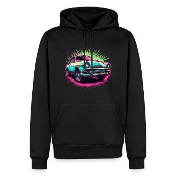 Auto / Fahrzeug / PKW / Mobil / Old Timer / fahren - Männer Premium Bio Hoodie - Schwarz - Vorne - Nico (187cm)