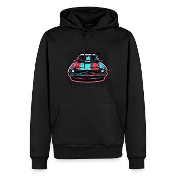 Auto / Fahrzeug / PKW / Mobil / Old Timer / fahren - Männer Premium Bio Hoodie - Schwarz - Vorne - Nico (187cm)