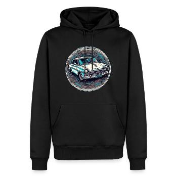 Auto / Fahrzeug / PKW / Mobil / Old Timer / fahren - Männer Premium Bio Hoodie - Schwarz - Vorne - Nico (187cm)