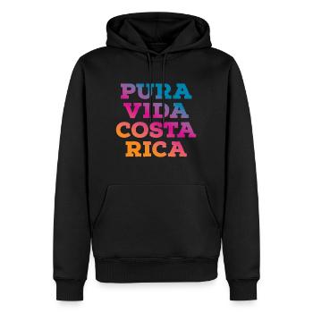 Costa Rica Pura Vida - Sweat à capuche Premium bio Homme - noir - Devant - Nico (187cm)