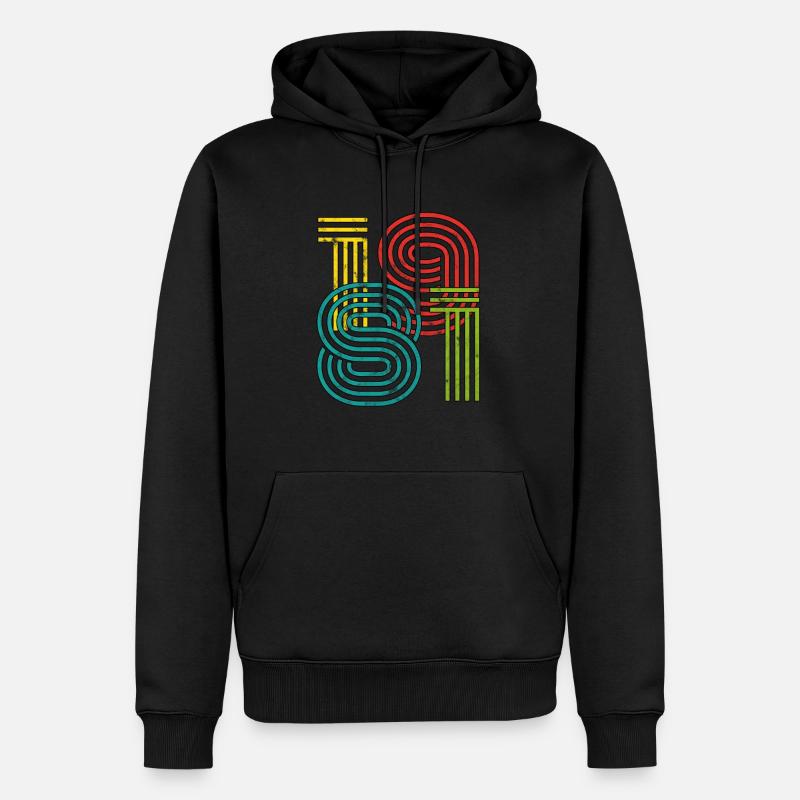 Millésime 1981 - Sweat à capuche Premium bio Homme - noir