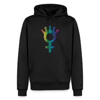 Le pouvoir des filles - Sweat à capuche Premium bio Homme - noir - Devant - Nico (187cm)