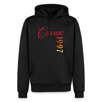Millésime 1997 - Sweat à capuche Premium bio Homme - noir - Devant - Nico (187cm)