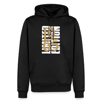 Millésime 1965 - Sweat à capuche Premium bio Homme - noir - Devant - Nico (187cm)