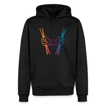 Schlagzeug Schlagzeuger - Männer Premium Bio Hoodie - Schwarz - Vorne - Nico (187cm)