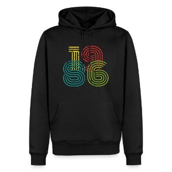 1986 Vintage - Männer Premium Bio Hoodie - Schwarz - Vorne - Nico (187cm)