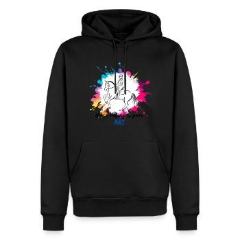 L'équitation, un art à l'état pur (Noir) - Sweat à capuche Premium bio Homme - noir - Devant - Nico (187cm)