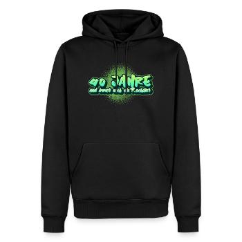 40 Jahre und immer noch legendär – Partyshirt - Männer Premium Bio Hoodie - Schwarz - Vorne - Nico (187cm)